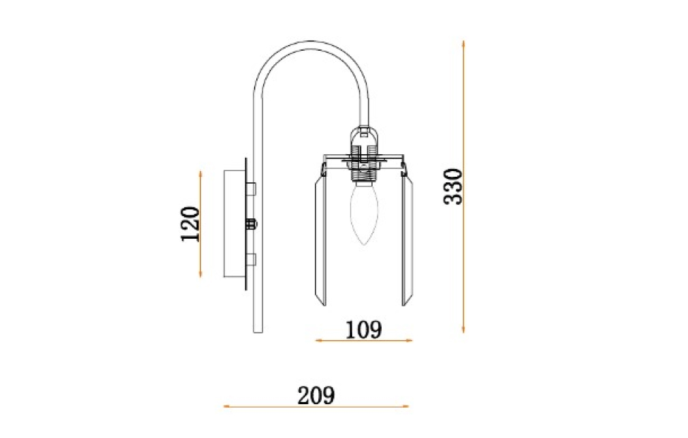 Бра - изображение №6 "Настенный светильник Duke D210*W120*H330 1*E14*40W"  на www.Angstrem-mebel.ru