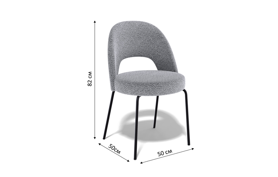 Кухонные стулья - изображение №4 "Стул Мане серый / опоры черные"  на www.Angstrem-mebel.ru