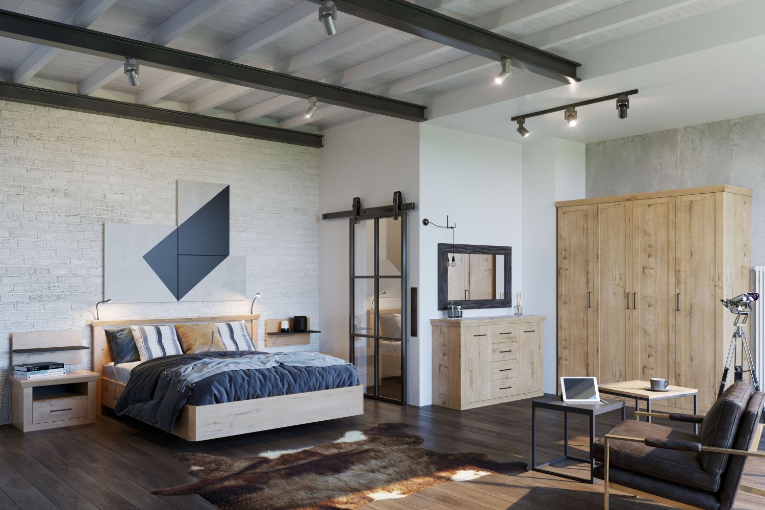 Прикроватные тумбы - изображение №6 "Прикроватная тумба Магнум с выдвижным ящиком"  на www.Angstrem-mebel.ru