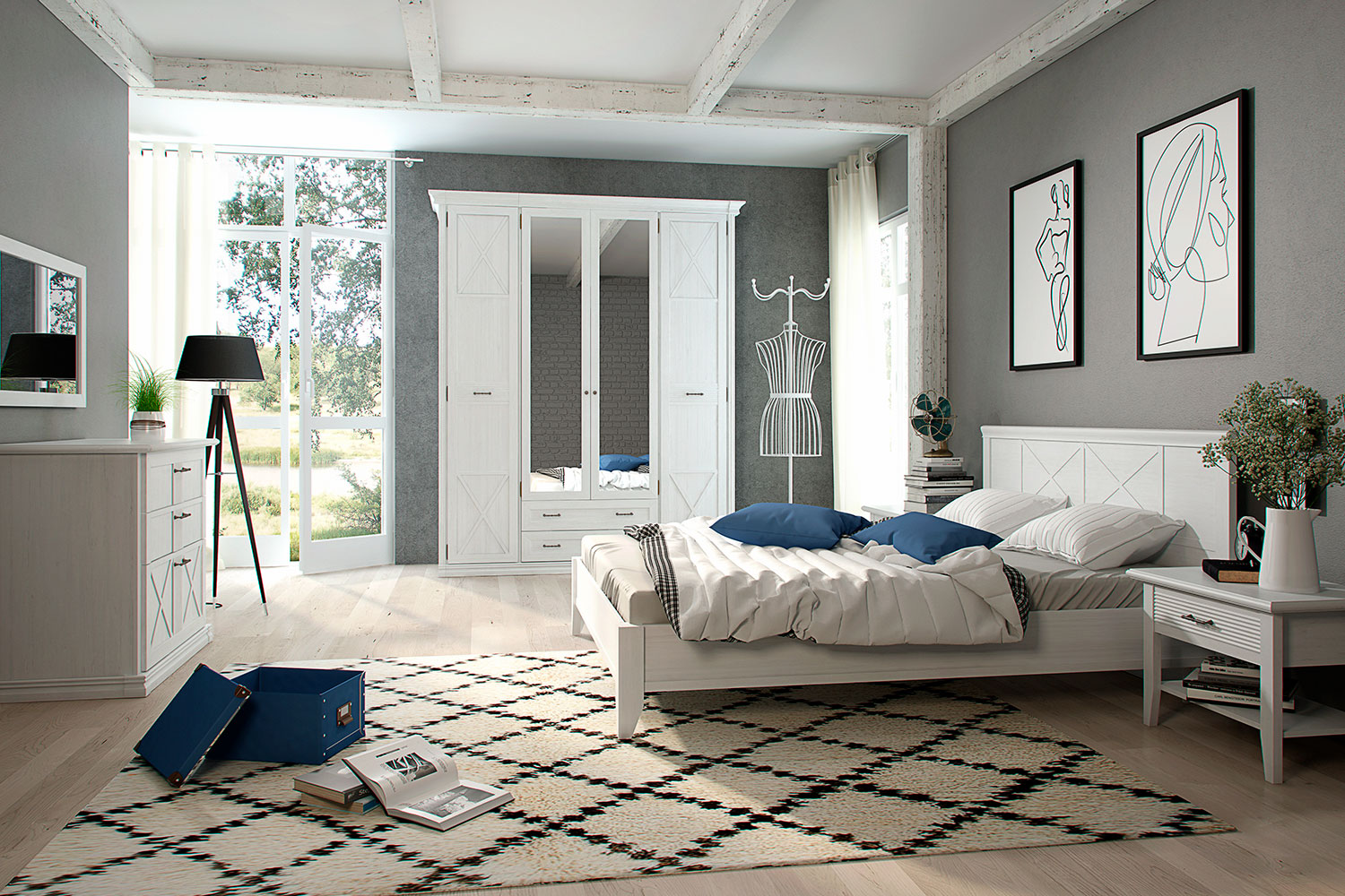 Шкафы-пеналы - изображение №7 "Шкаф Кантри с полкой и штангой для одежды"  на www.Angstrem-mebel.ru