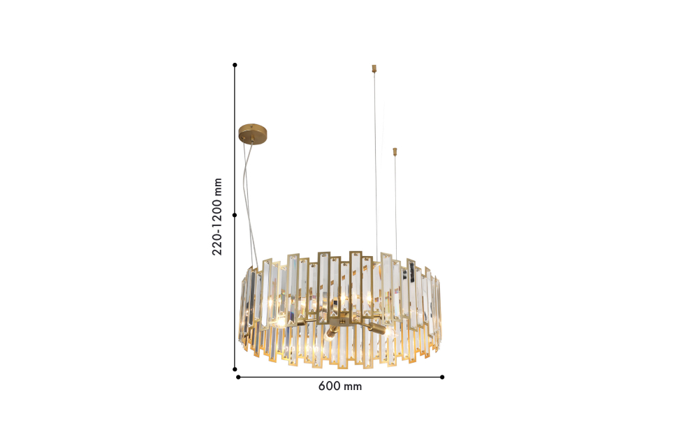 Люстры - изображение №3 "Подвесная люстра Steg D600*H220/1200 6*E14*60W"  на www.Angstrem-mebel.ru