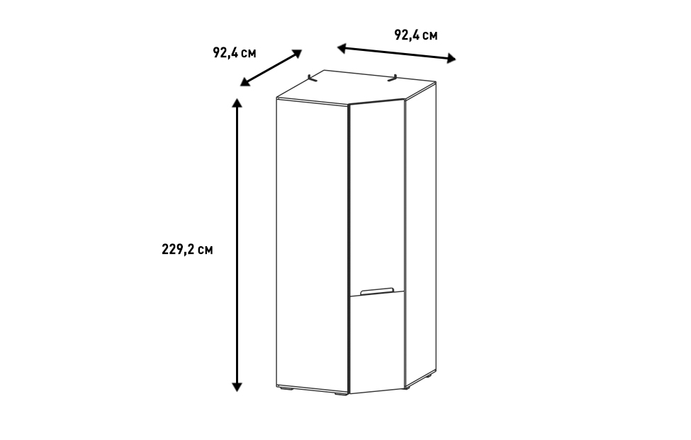 Угловые шкафы - изображение №5 "Угловой шкаф Анри АН-230.01 / Швейцарский вяз+Светлый лен"  на www.Angstrem-mebel.ru