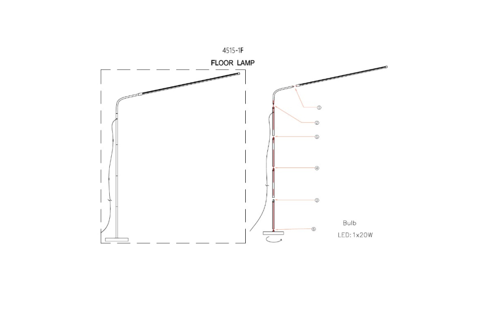 Торшеры - изображение №5 "Торшер Mild L1235*W220*H1350/2000 LED*20W"  на www.Angstrem-mebel.ru