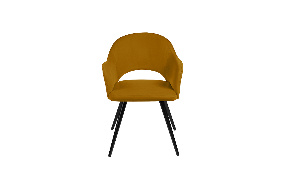 Кухонные стулья - изображение №3 "Стул-кресло Грейс поворотный горчичный / опоры черные"  на www.Angstrem-mebel.ru