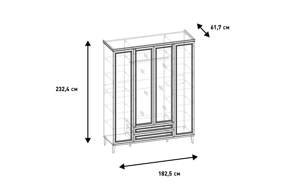 Шкафы платяные - изображение №6 "Шкаф Орландо для одежды"  на www.Angstrem-mebel.ru