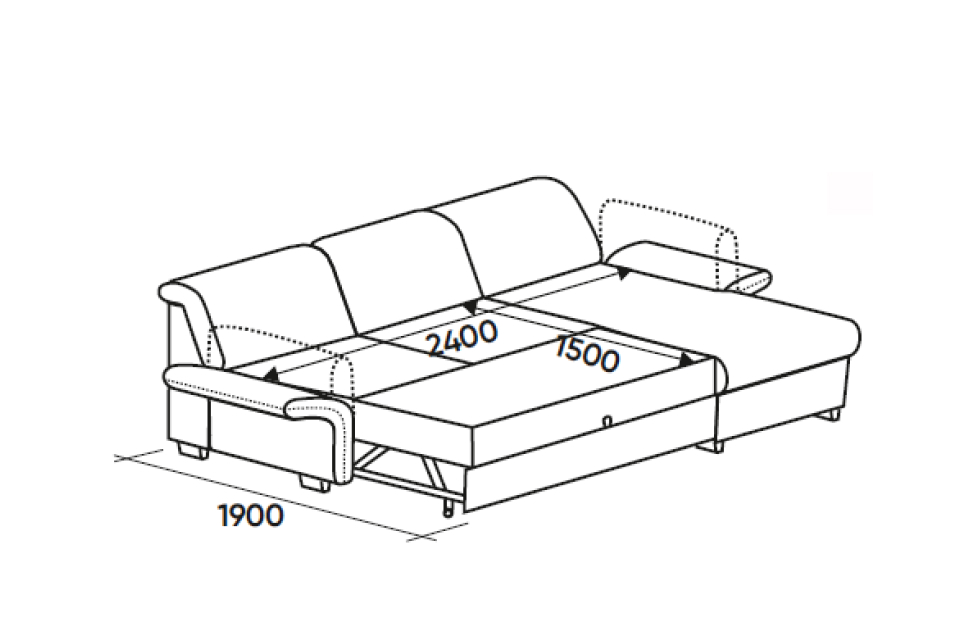 Угловые диваны - изображение №14 "Диван МОНАКО с правой оттоманкой (мех. дельфин)"  на www.Angstrem-mebel.ru