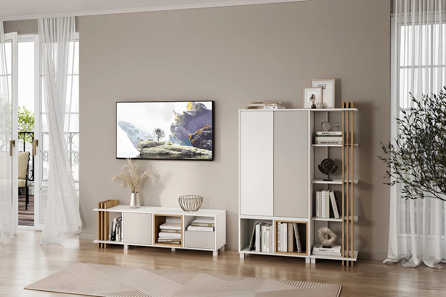 Распашные шкафы - изображение №5 "Шкаф Троя для одежды 2-х дверный с выдвижной штангой"  на www.Angstrem-mebel.ru