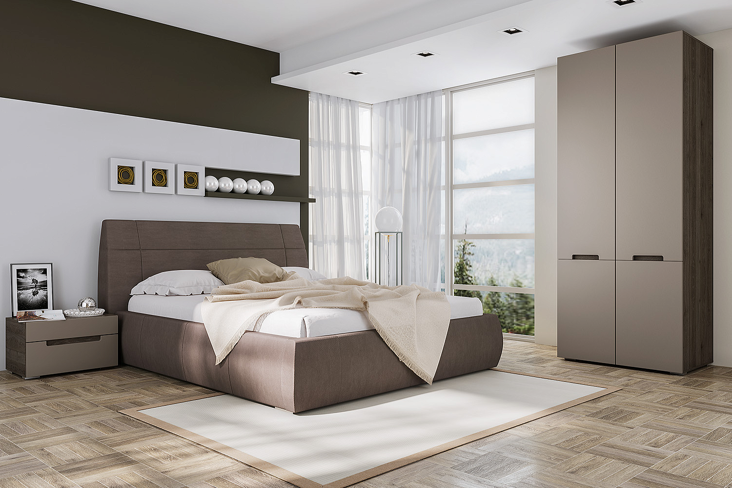 Прикроватные тумбы - изображение №6 "Прикроватная тумба Анри с выдвижными ящиками"  на www.Angstrem-mebel.ru