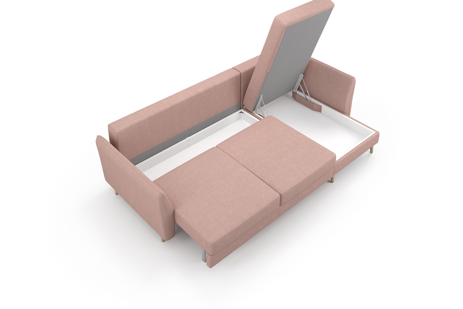 Угловые диваны - изображение №7 "Диван АННИКА NEW 3-х местный с оттоманкой и светлыми опорами"  на www.Angstrem-mebel.ru