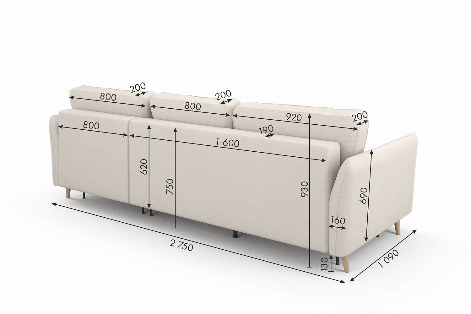Угловые диваны - изображение №9 "Диван АННИКА NEW 3-х местный с оттоманкой "  на www.Angstrem-mebel.ru